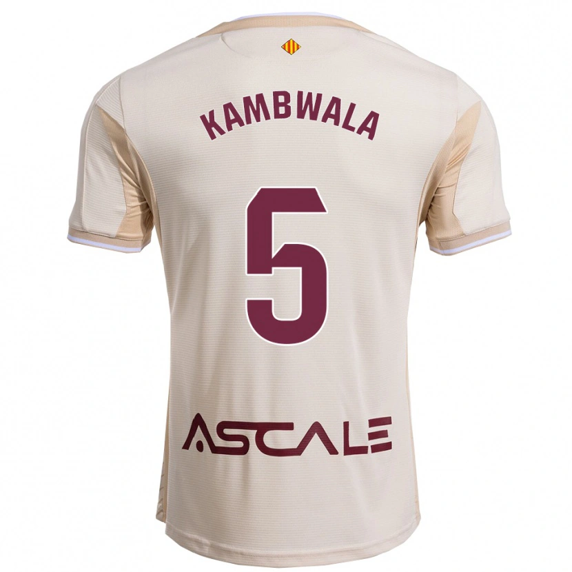 Danxen Kinder Willy Kambwala #5 Cremeweiß Burgunderrot Auswärtstrikot Trikot 2025/26 T-Shirt Österreich