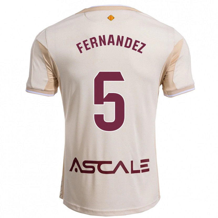 Danxen Kinder Álvaro Fernández #5 Cremeweiß Burgunderrot Auswärtstrikot Trikot 2025/26 T-Shirt Österreich