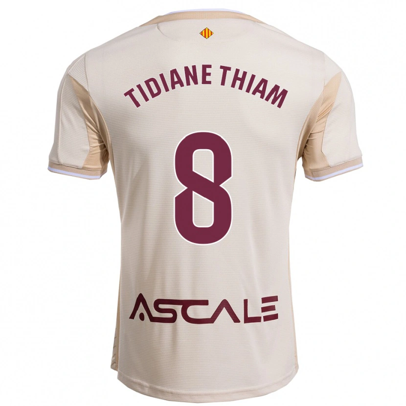 Danxen Kinder Cheikh Tidiane Thiam #8 Cremeweiß Burgunderrot Auswärtstrikot Trikot 2025/26 T-Shirt Österreich