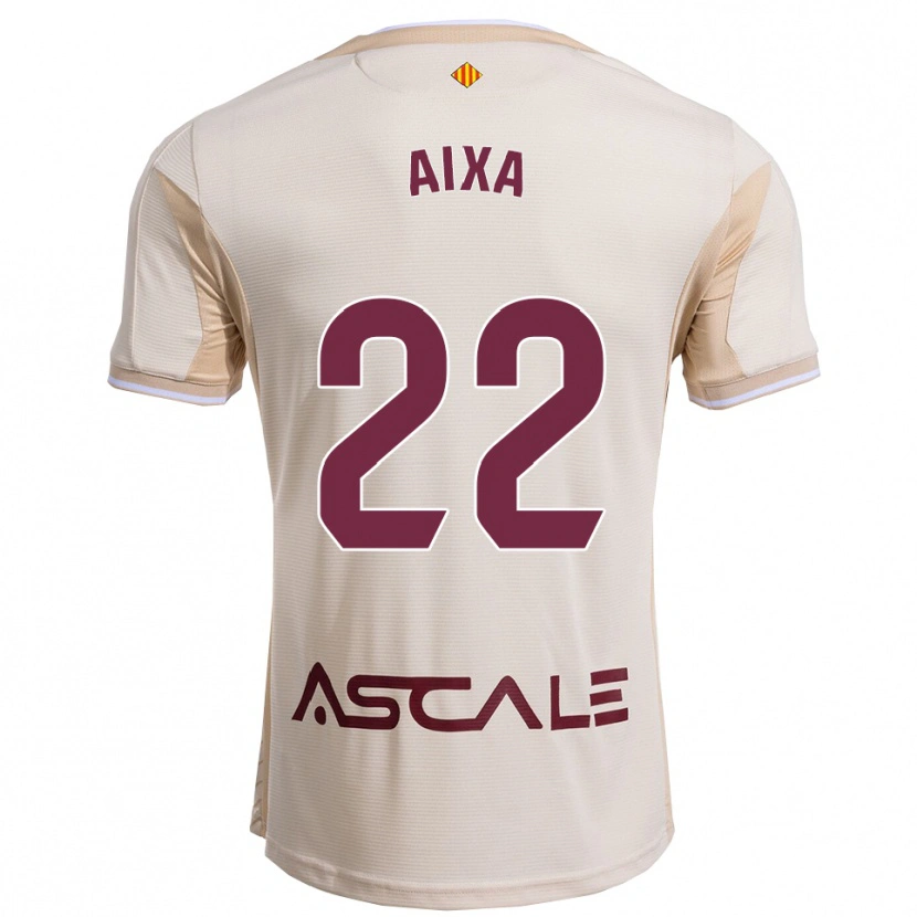 Danxen Kinder Aixa Salvador García #22 Cremeweiß Burgunderrot Auswärtstrikot Trikot 2025/26 T-Shirt Österreich