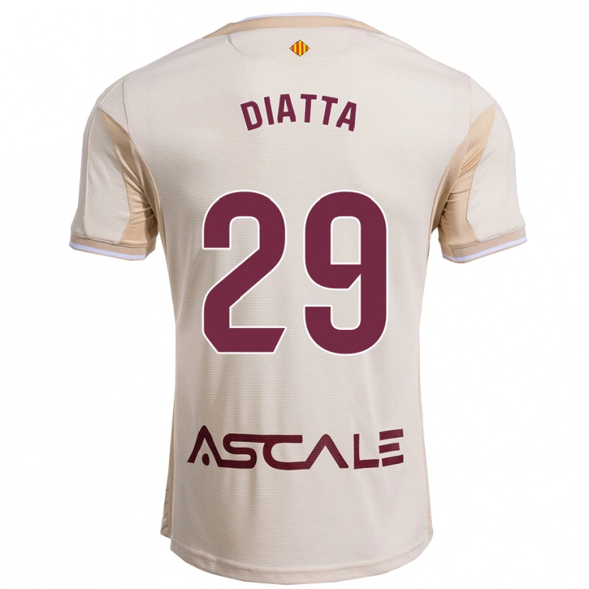 Danxen Kinder Alassane Diatta #29 Cremeweiß Burgunderrot Auswärtstrikot Trikot 2025/26 T-Shirt Österreich