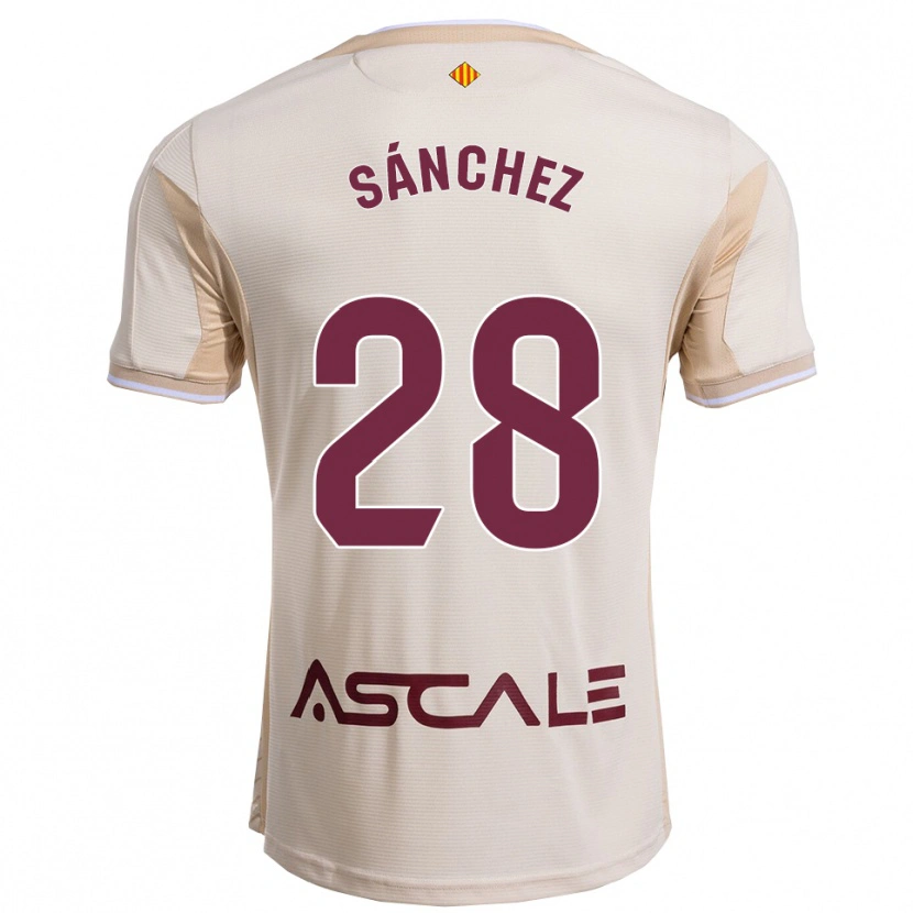 Danxen Kinder Joel Sánchez #28 Cremeweiß Burgunderrot Auswärtstrikot Trikot 2025/26 T-Shirt Österreich