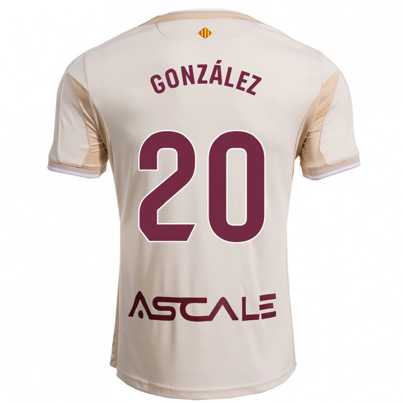 Danxen Kinder Marcos González #20 Cremeweiß Burgunderrot Auswärtstrikot Trikot 2025/26 T-Shirt Österreich