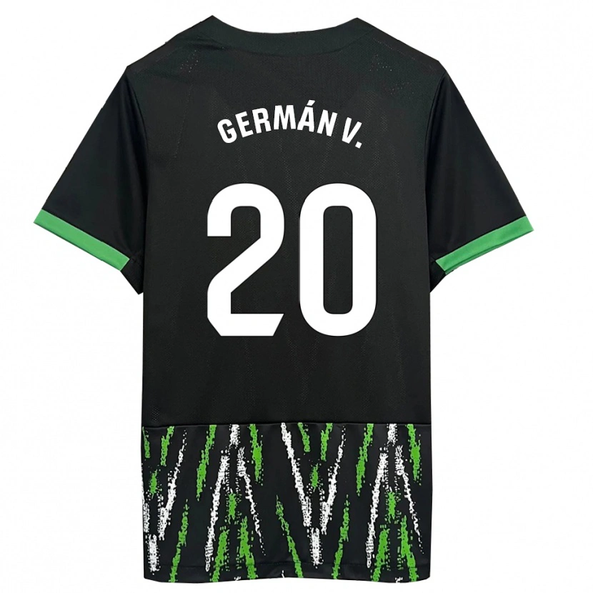 Danxen Kinder Germán Valera #20 Schwarz Grün Auswärtstrikot Trikot 2025/26 T-Shirt Österreich