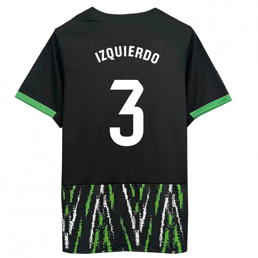 Danxen Kinder Jairo Izquierdo #3 Schwarz Grün Auswärtstrikot Trikot 2025/26 T-Shirt Österreich