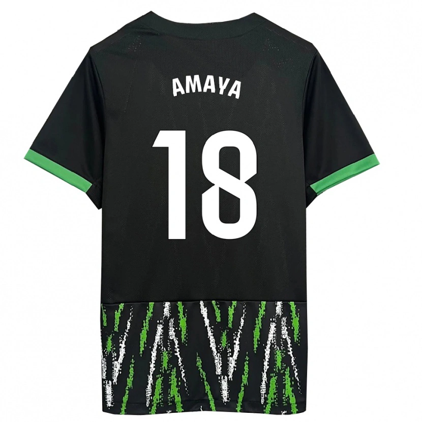 Danxen Kinder María Amaya #18 Schwarz Grün Auswärtstrikot Trikot 2025/26 T-Shirt Österreich