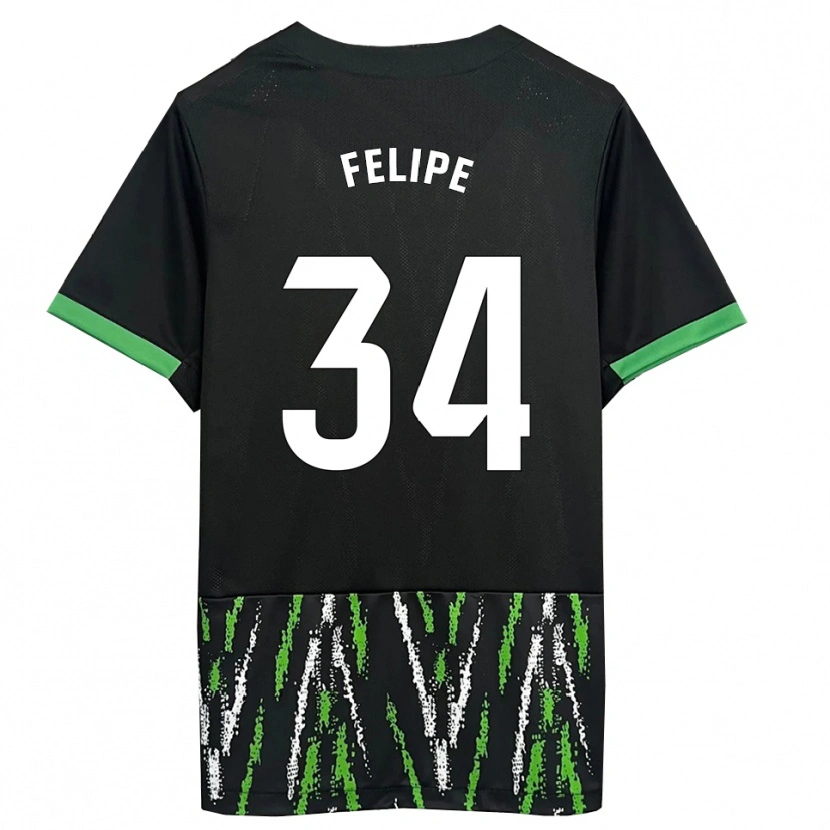 Danxen Kinder Pablo Felipe #34 Schwarz Grün Auswärtstrikot Trikot 2025/26 T-Shirt Österreich