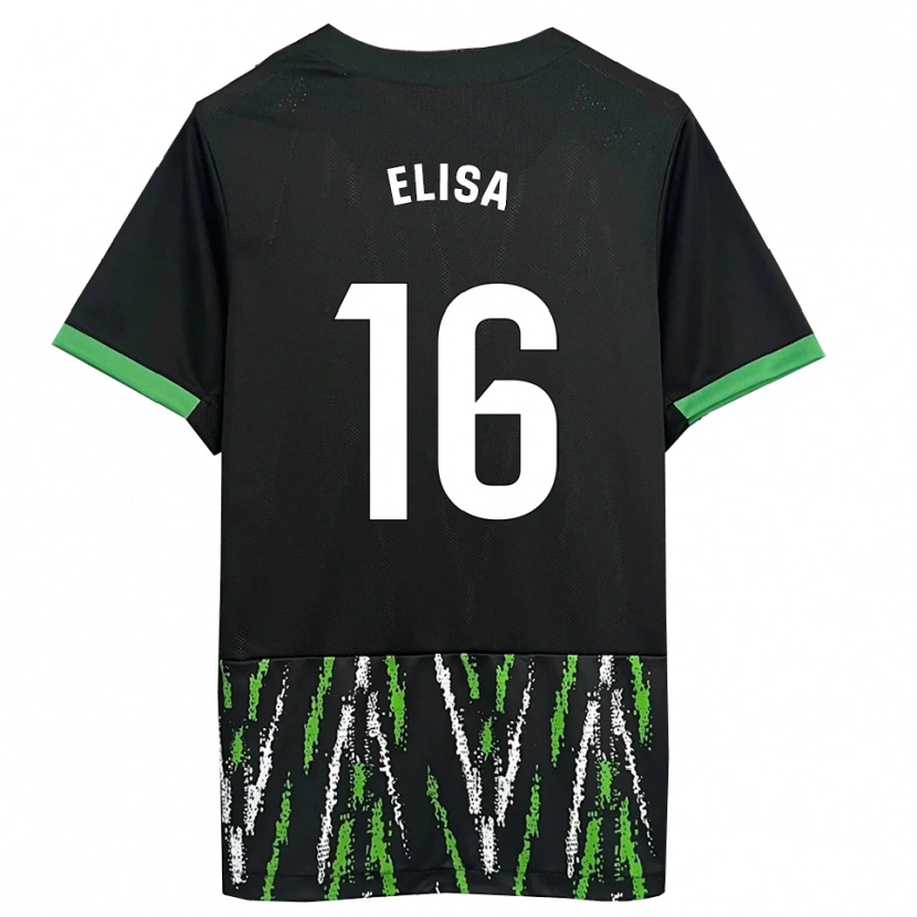 Danxen Kinder Elisa Tomé #16 Schwarz Grün Auswärtstrikot Trikot 2025/26 T-Shirt Österreich