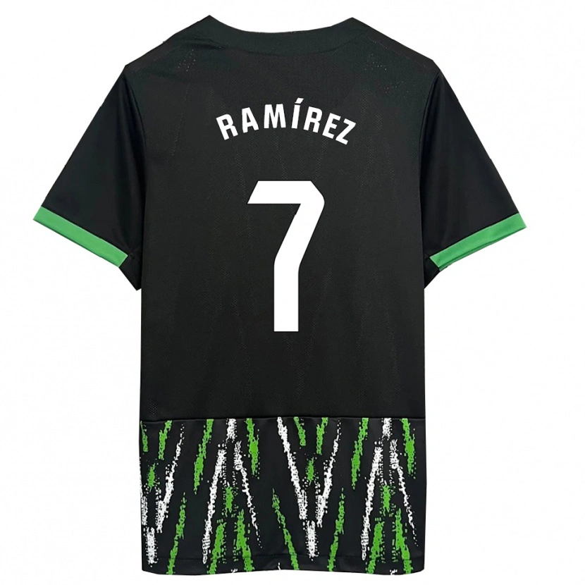 Danxen Kinder Jalmar Ramírez #7 Schwarz Grün Auswärtstrikot Trikot 2025/26 T-Shirt Österreich