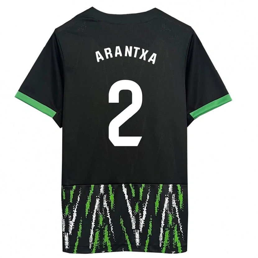 Danxen Kinder Arantxa Perez Ochando #2 Schwarz Grün Auswärtstrikot Trikot 2025/26 T-Shirt Österreich