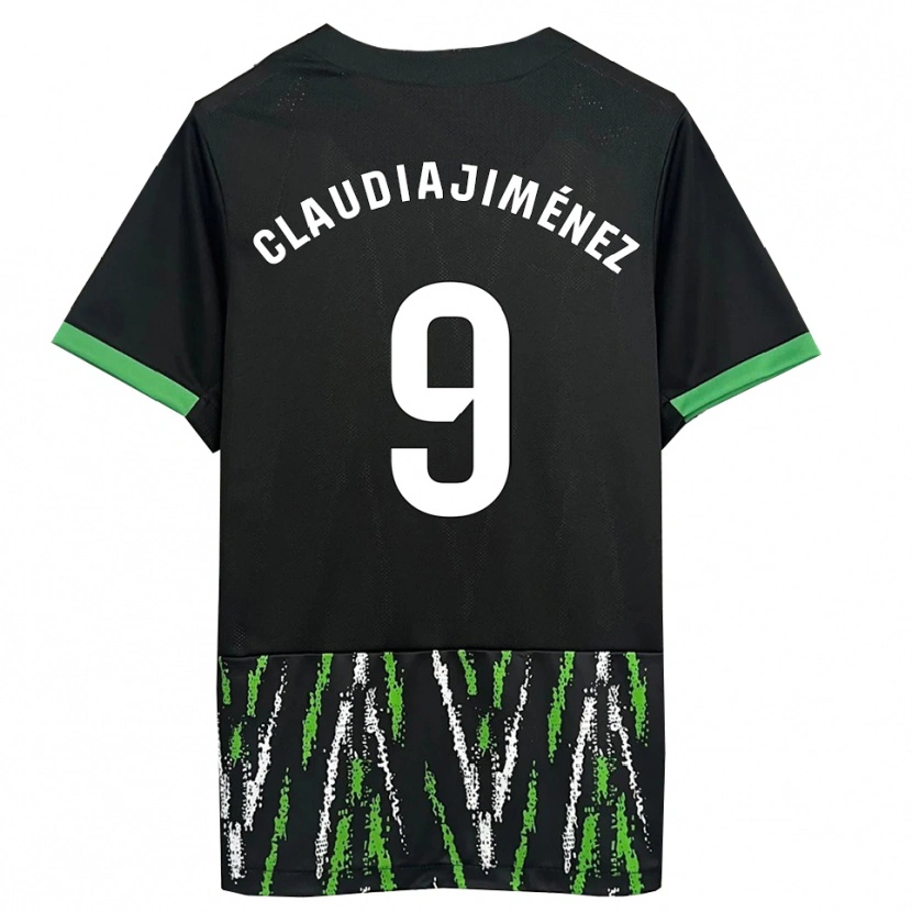Danxen Kinder Claudia Jiménez Gutiérrez #9 Schwarz Grün Auswärtstrikot Trikot 2025/26 T-Shirt Österreich
