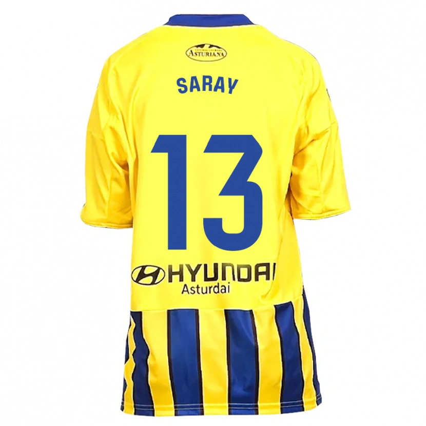 Danxen Kinder Saray Vázquez Alonso #13 Gelb Blau Auswärtstrikot Trikot 2025/26 T-Shirt Österreich