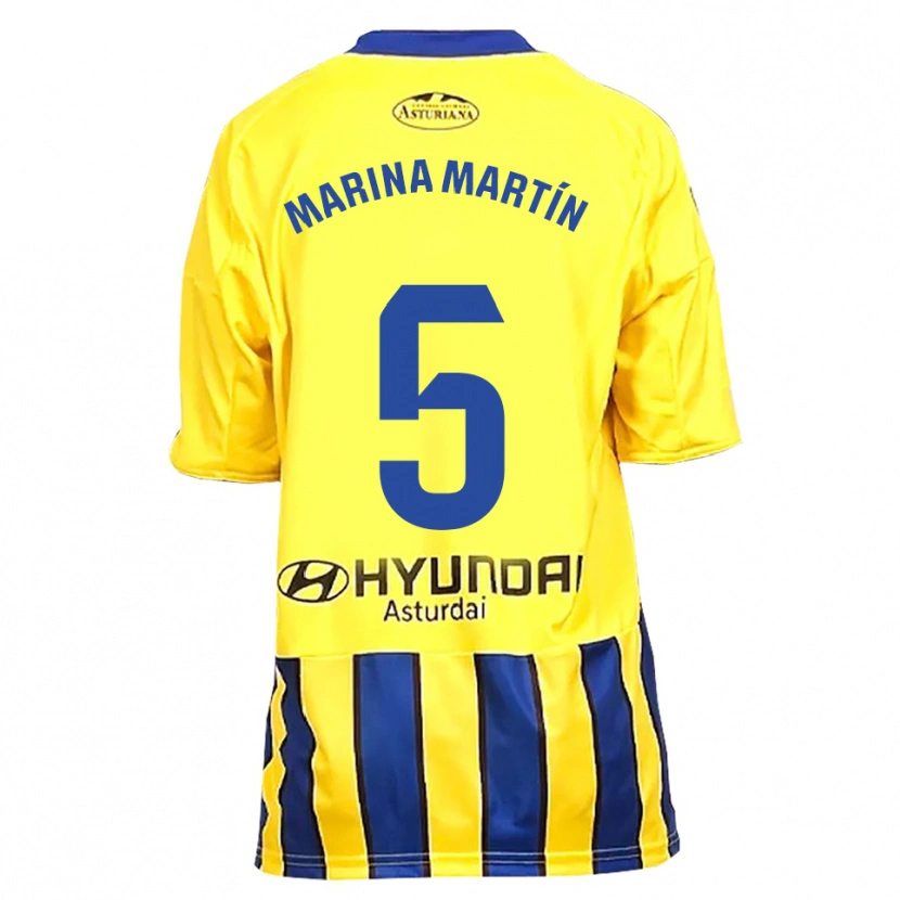 Danxen Kinder Marina Martín #5 Gelb Blau Auswärtstrikot Trikot 2025/26 T-Shirt Österreich