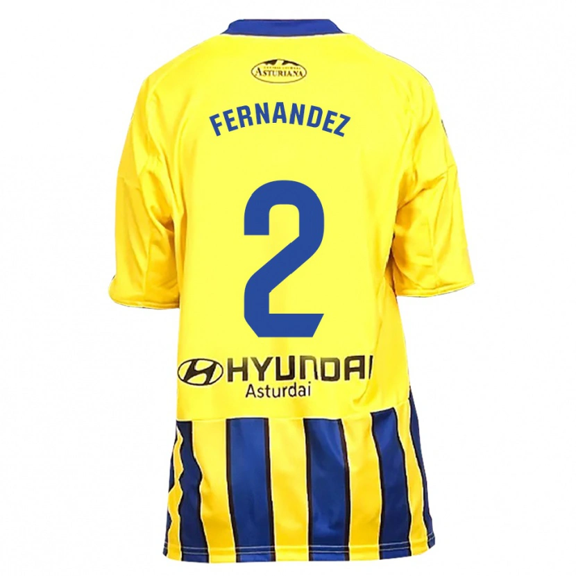 Danxen Kinder Adrián Fernández #2 Gelb Blau Auswärtstrikot Trikot 2025/26 T-Shirt Österreich