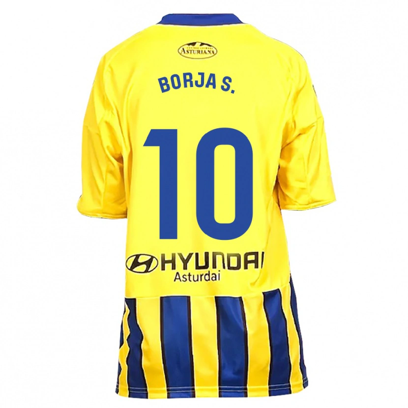 Danxen Kinder Borja Sánchez #10 Gelb Blau Auswärtstrikot Trikot 2025/26 T-Shirt Österreich