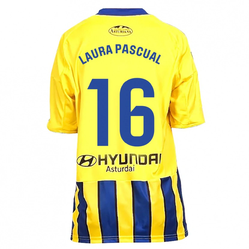Danxen Kinder Laura Pascual #16 Gelb Blau Auswärtstrikot Trikot 2025/26 T-Shirt Österreich