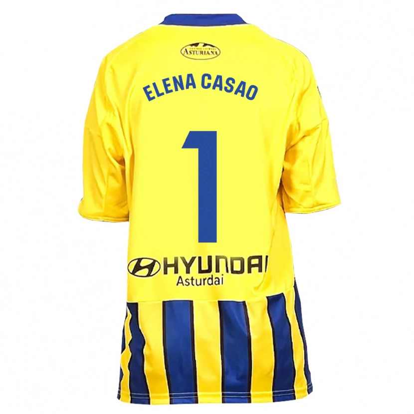 Danxen Kinder Elena Casao López #1 Gelb Blau Auswärtstrikot Trikot 2025/26 T-Shirt Österreich