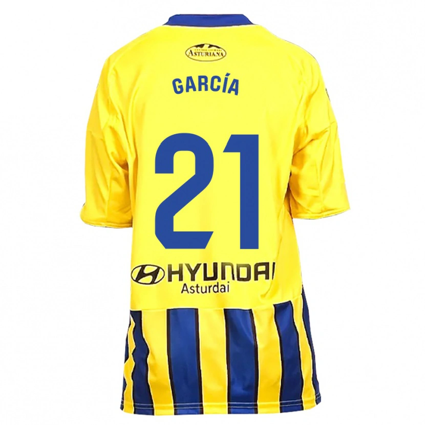 Danxen Kinder Pelayo García #21 Gelb Blau Auswärtstrikot Trikot 2025/26 T-Shirt Österreich