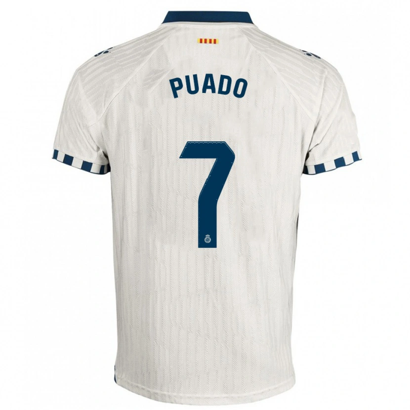 Danxen Kinder Javi Puado #7 Weiß Blau Auswärtstrikot Trikot 2025/26 T-Shirt Österreich