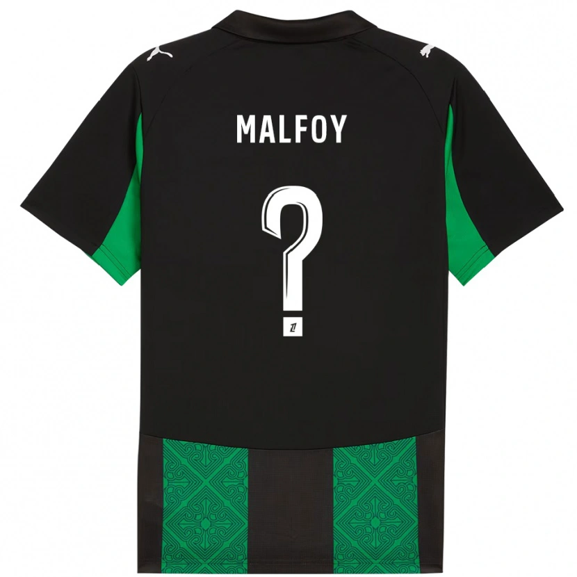 Danxen Kinder Lucas Malfoy #0 Schwarz Grün Auswärtstrikot Trikot 2025/26 T-Shirt Österreich