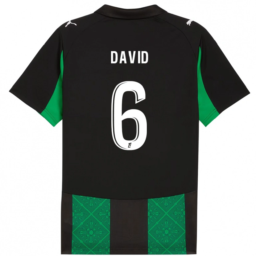 Danxen Kinder Tess David #6 Schwarz Grün Auswärtstrikot Trikot 2025/26 T-Shirt Österreich