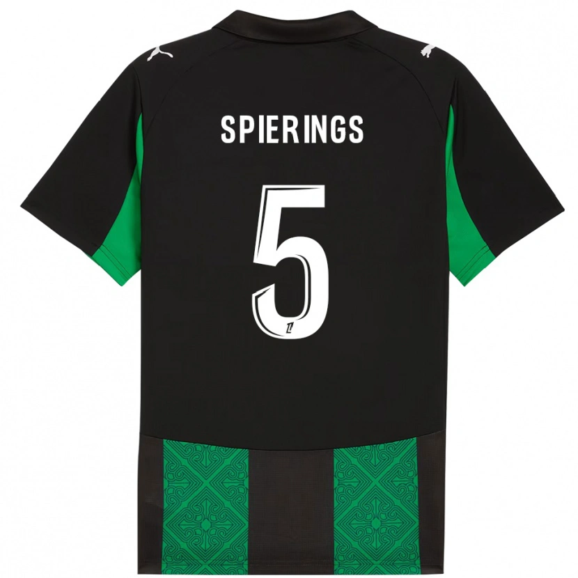 Danxen Kinder Stijn Spierings #5 Schwarz Grün Auswärtstrikot Trikot 2025/26 T-Shirt Österreich