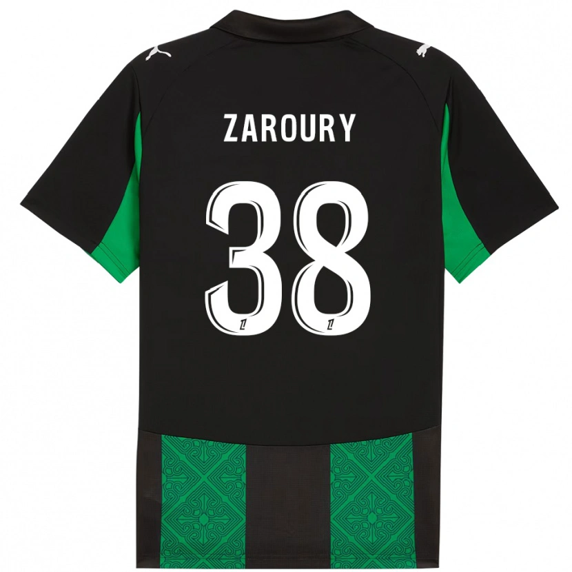Danxen Kinder Anass Zaroury #38 Schwarz Grün Auswärtstrikot Trikot 2025/26 T-Shirt Österreich