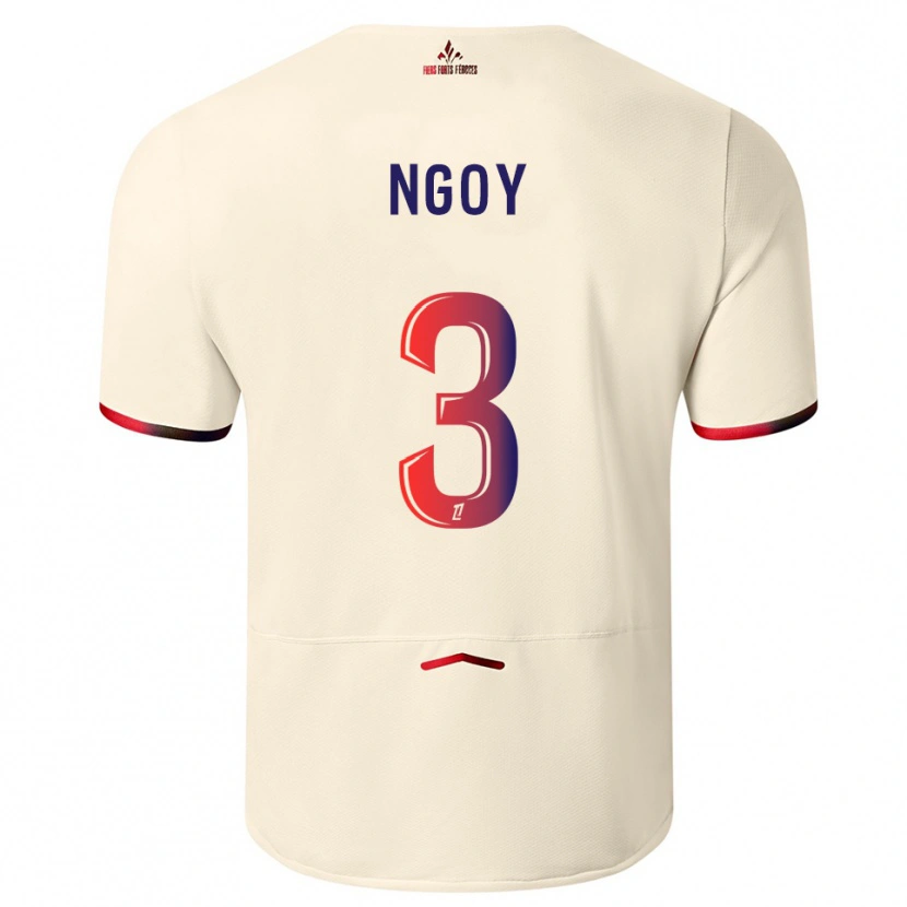 Danxen Kinder Nathan Ngoy #3 Cremeweiß Rot Auswärtstrikot Trikot 2025/26 T-Shirt Österreich