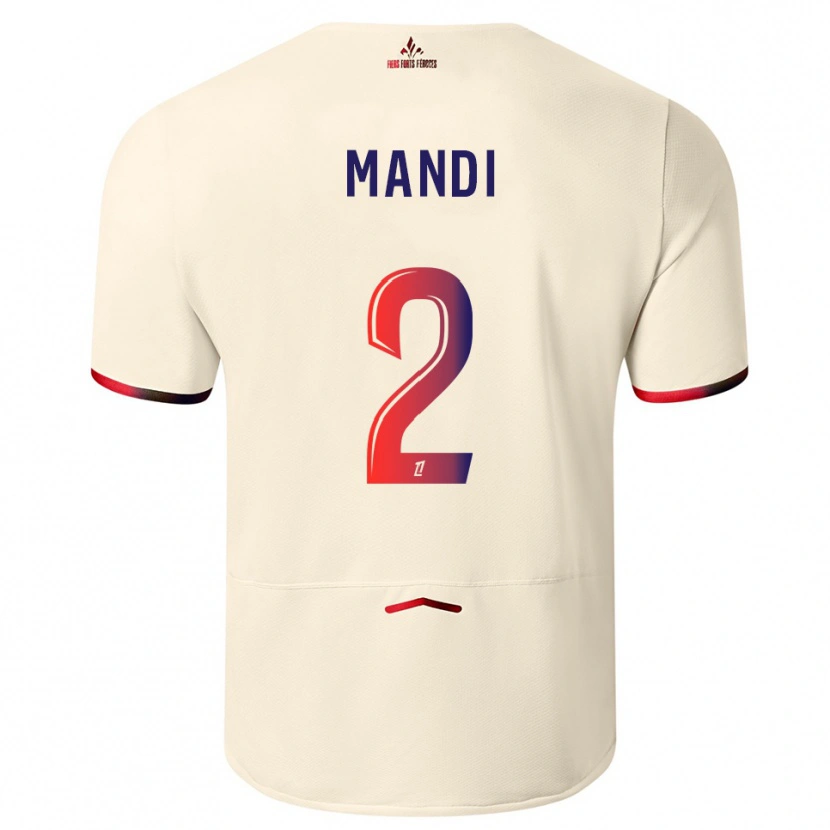 Danxen Kinder Aïssa Mandi #2 Cremeweiß Rot Auswärtstrikot Trikot 2025/26 T-Shirt Österreich