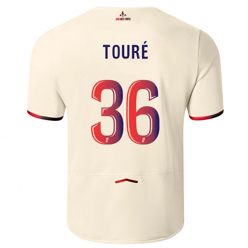 Danxen Kinder Ousmane Touré #36 Cremeweiß Rot Auswärtstrikot Trikot 2025/26 T-Shirt Österreich
