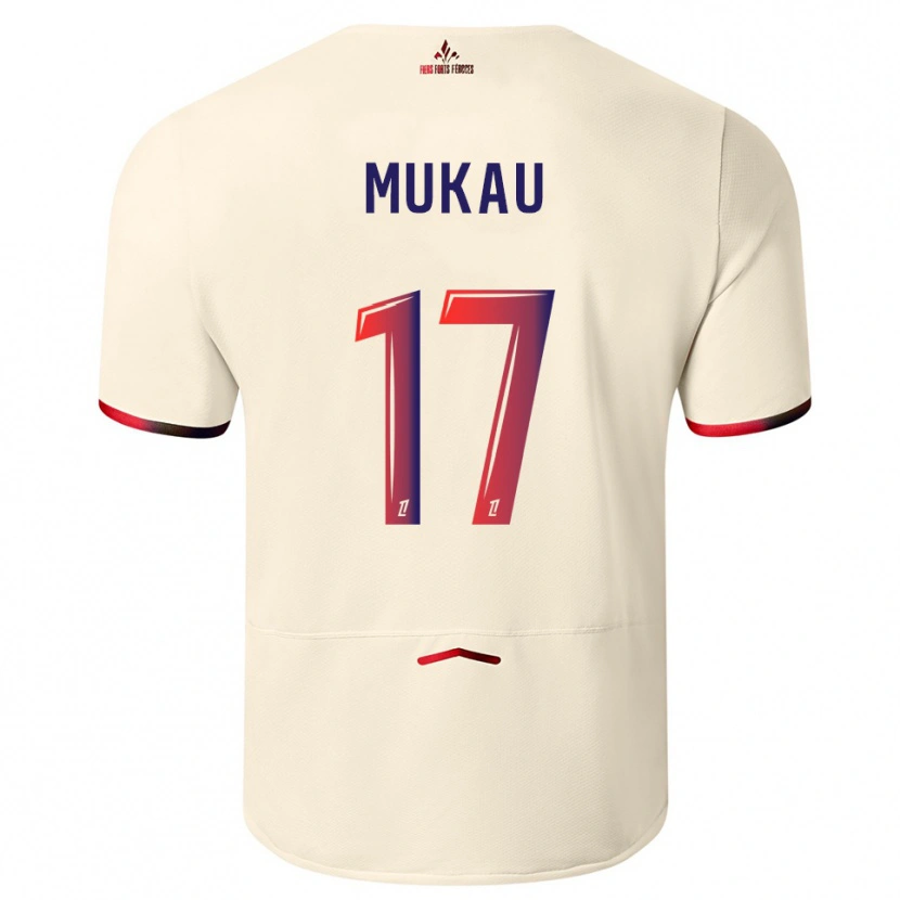 Danxen Kinder Ngal'ayel Mukau #17 Cremeweiß Rot Auswärtstrikot Trikot 2025/26 T-Shirt Österreich