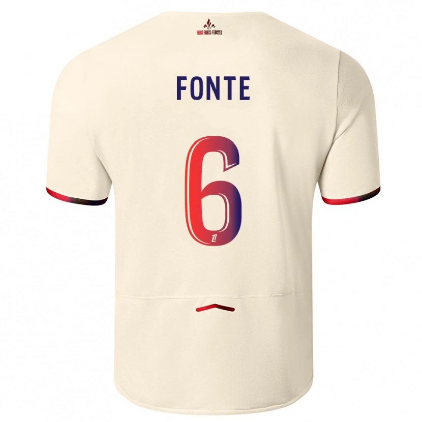Danxen Kinder Jose Fonte #6 Cremeweiß Rot Auswärtstrikot Trikot 2025/26 T-Shirt Österreich