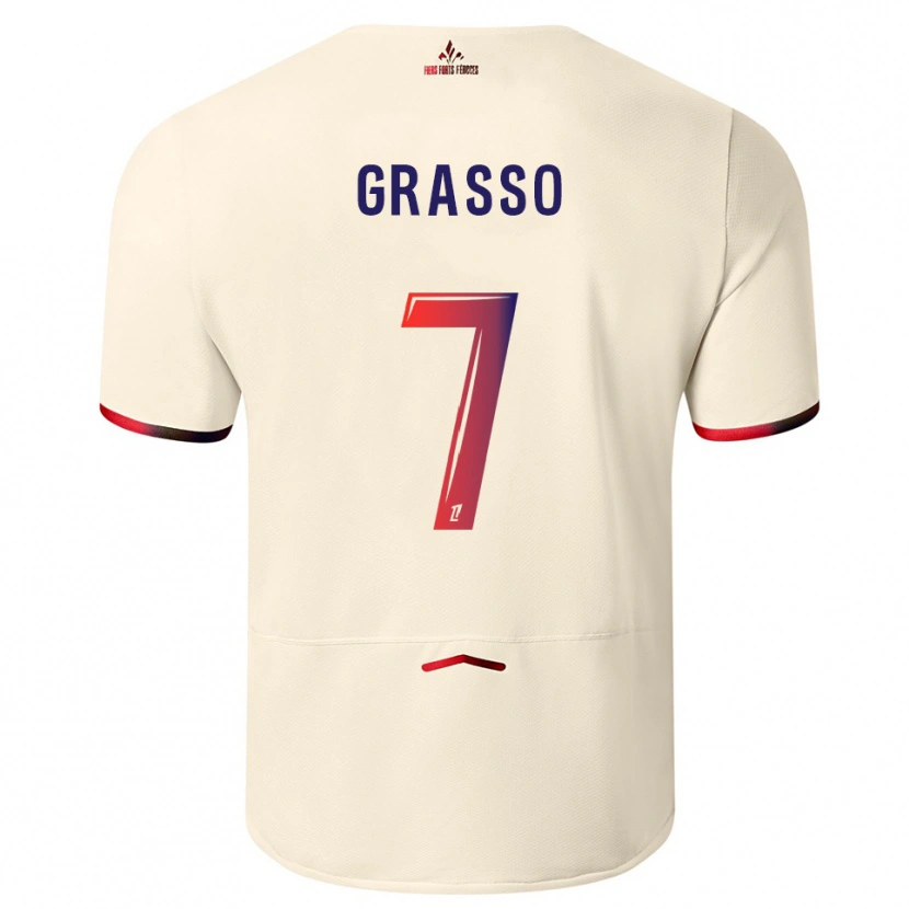 Danxen Kinder Enzo Grasso #7 Cremeweiß Rot Auswärtstrikot Trikot 2025/26 T-Shirt Österreich