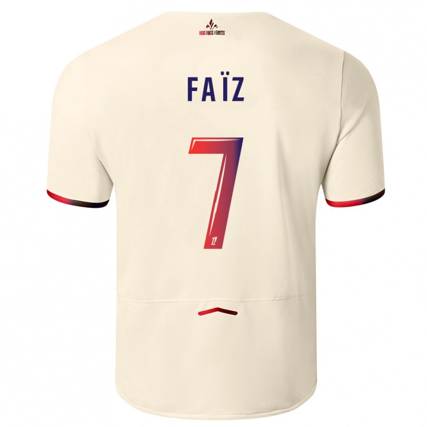 Danxen Kinder Adame Faïz #7 Cremeweiß Rot Auswärtstrikot Trikot 2025/26 T-Shirt Österreich