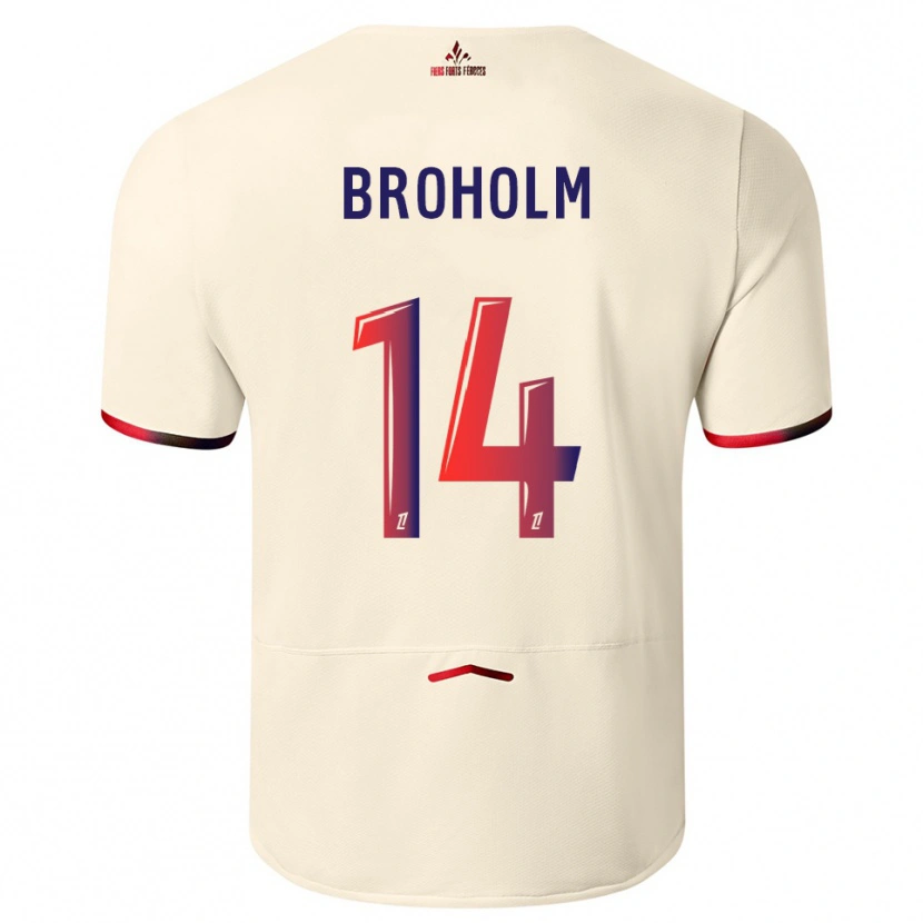Danxen Kinder Marius Broholm #14 Cremeweiß Rot Auswärtstrikot Trikot 2025/26 T-Shirt Österreich