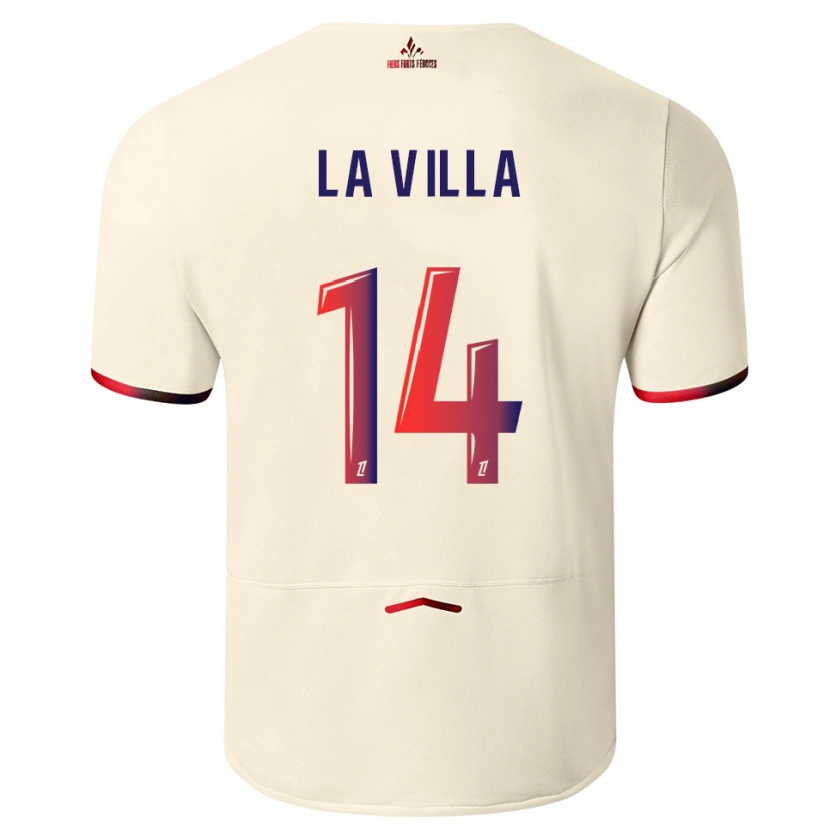 Danxen Kinder Caroline La Villa #14 Cremeweiß Rot Auswärtstrikot Trikot 2025/26 T-Shirt Österreich