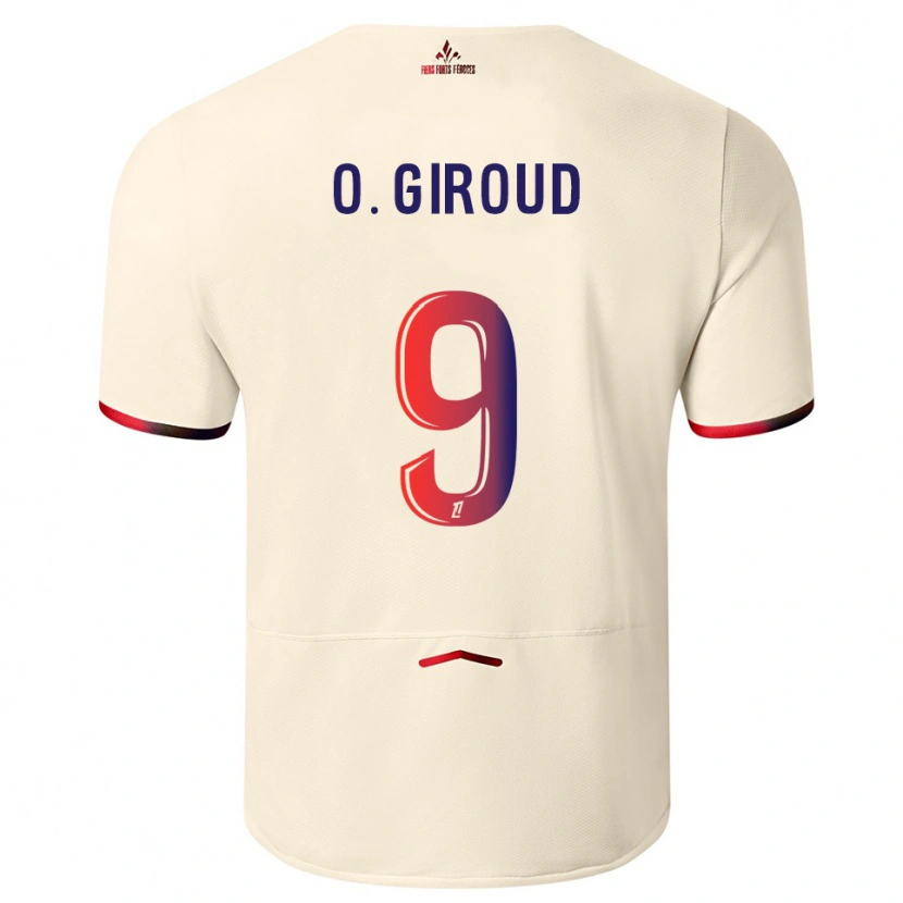 Danxen Kinder Olivier Giroud #9 Cremeweiß Rot Auswärtstrikot Trikot 2025/26 T-Shirt Österreich