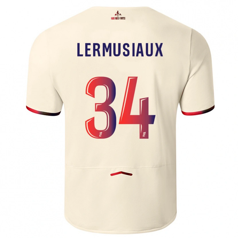 Danxen Kinder Chrystal Lermusiaux #34 Cremeweiß Rot Auswärtstrikot Trikot 2025/26 T-Shirt Österreich