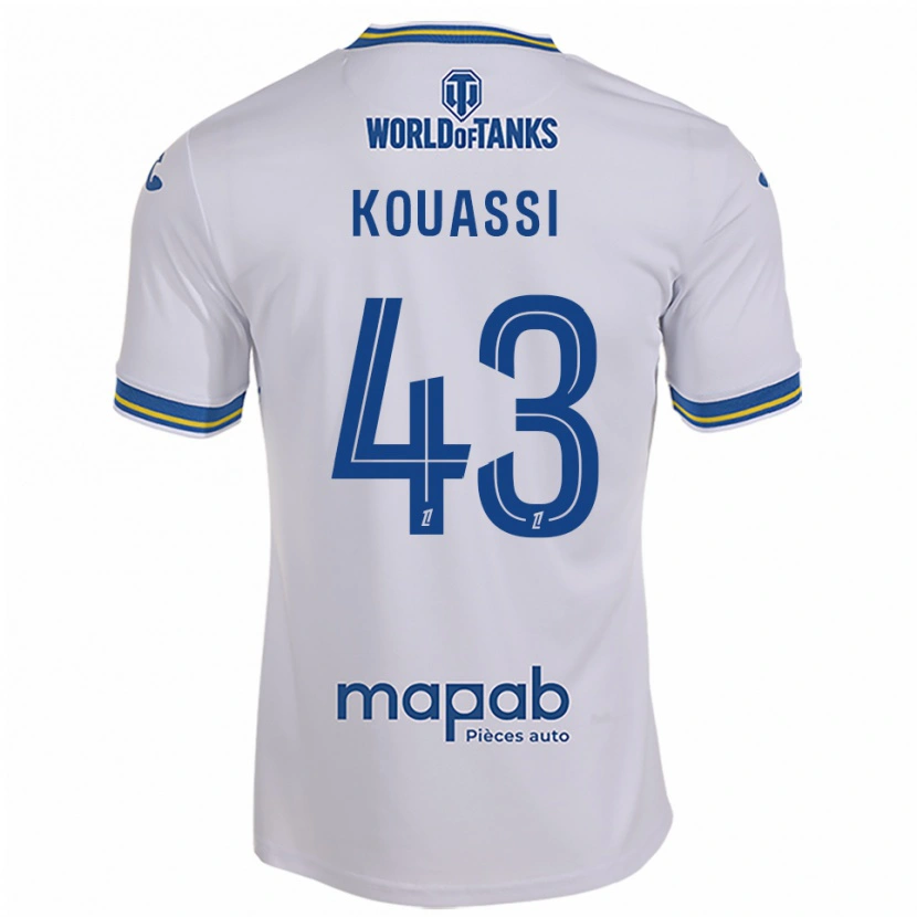 Danxen Kinder Arsène Kouassi #43 Weiß Himmelblau Auswärtstrikot Trikot 2025/26 T-Shirt Österreich