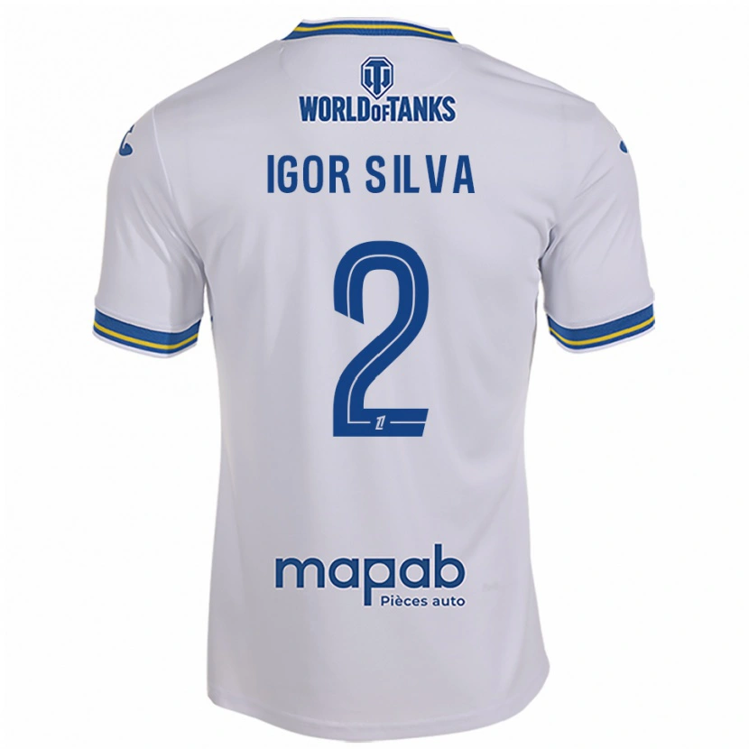 Danxen Kinder Igor Silva #2 Weiß Himmelblau Auswärtstrikot Trikot 2025/26 T-Shirt Österreich