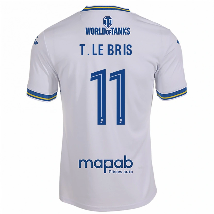Danxen Kinder Théo Le Bris #11 Weiß Himmelblau Auswärtstrikot Trikot 2025/26 T-Shirt Österreich
