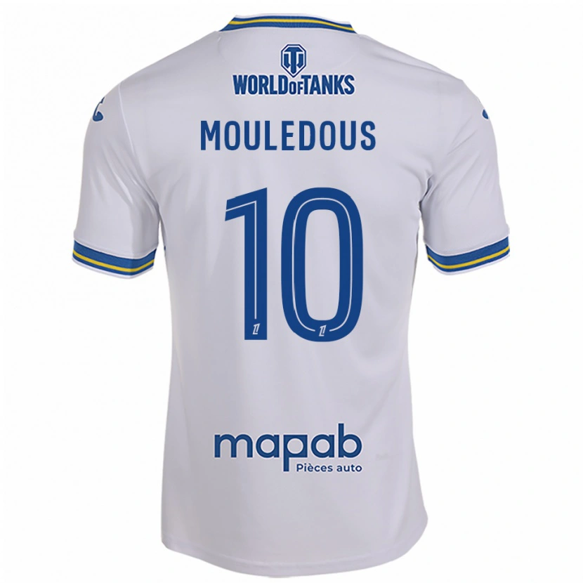 Danxen Kinder Antton Mouledous #10 Weiß Himmelblau Auswärtstrikot Trikot 2025/26 T-Shirt Österreich