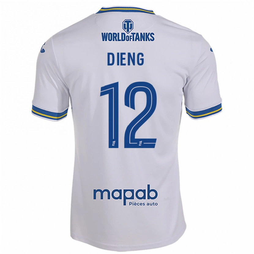 Danxen Kinder Bamba Dieng #12 Weiß Himmelblau Auswärtstrikot Trikot 2025/26 T-Shirt Österreich
