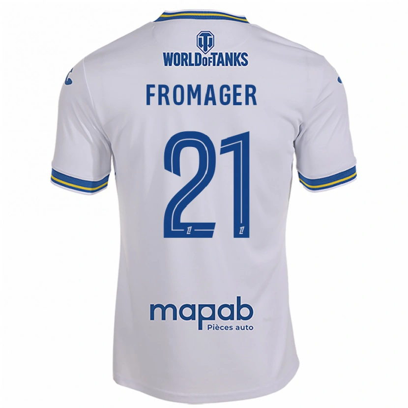 Danxen Kinder Côme Fromager #21 Weiß Himmelblau Auswärtstrikot Trikot 2025/26 T-Shirt Österreich