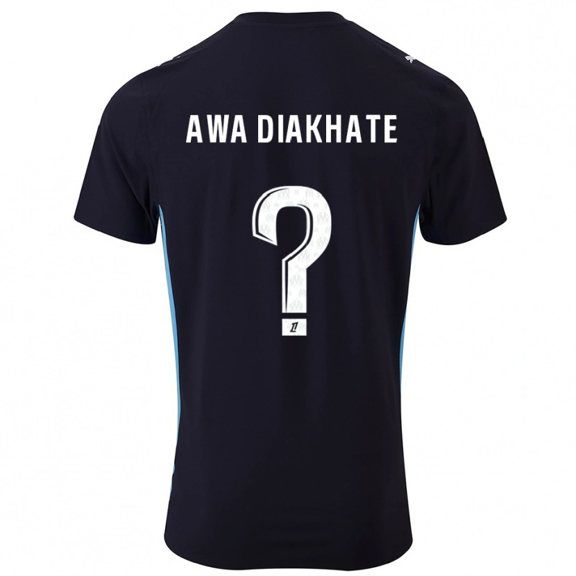 Danxen Kinder Ndeye Awa Diakhate #0 Schwarz Himmelblau Auswärtstrikot Trikot 2025/26 T-Shirt Österreich