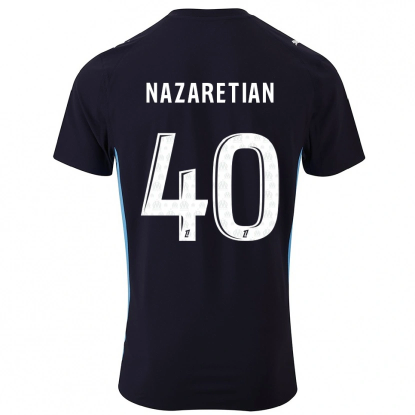 Danxen Kinder Manuel Nazaretian #40 Schwarz Himmelblau Auswärtstrikot Trikot 2025/26 T-Shirt Österreich
