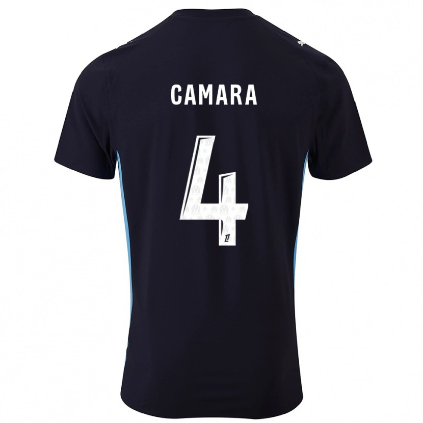 Danxen Kinder Fodé Camara #4 Schwarz Himmelblau Auswärtstrikot Trikot 2025/26 T-Shirt Österreich
