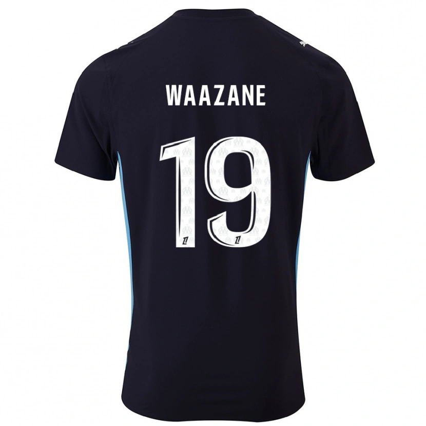 Danxen Kinder Jassim Waazane #19 Schwarz Himmelblau Auswärtstrikot Trikot 2025/26 T-Shirt Österreich