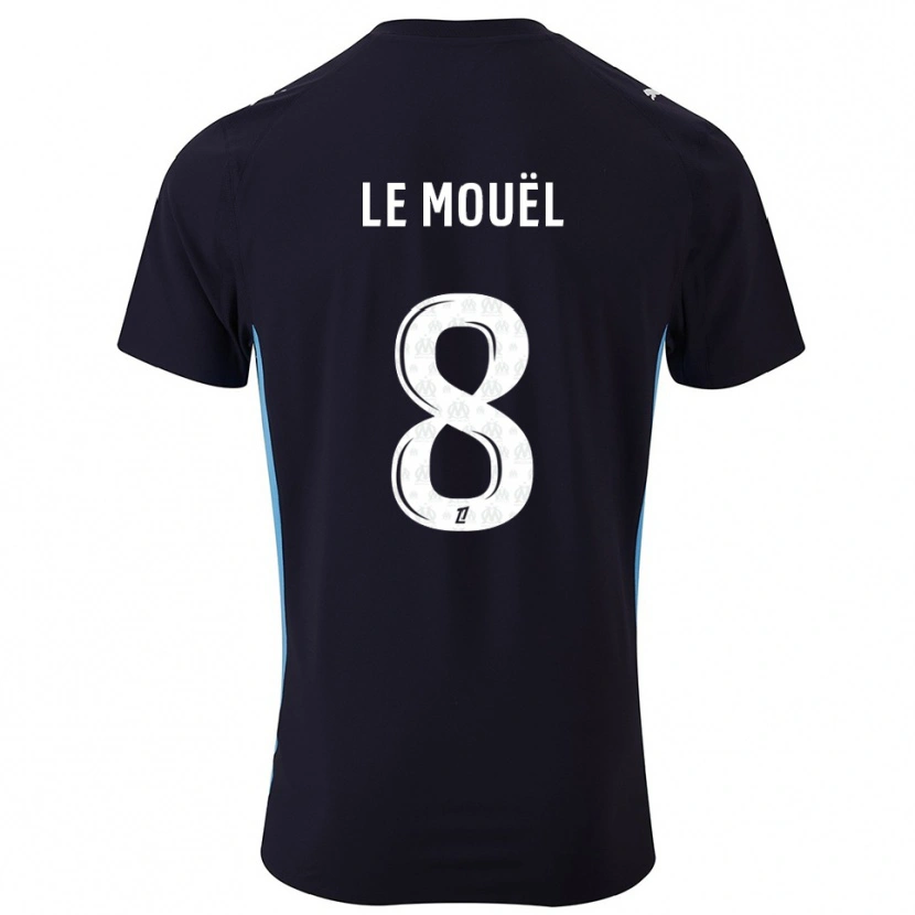 Danxen Kinder Margaux Le Mouël #8 Schwarz Himmelblau Auswärtstrikot Trikot 2025/26 T-Shirt Österreich