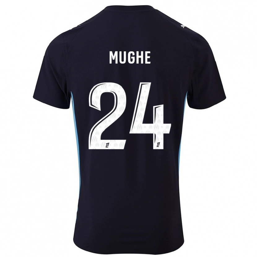 Danxen Kinder François Mughe #24 Schwarz Himmelblau Auswärtstrikot Trikot 2025/26 T-Shirt Österreich